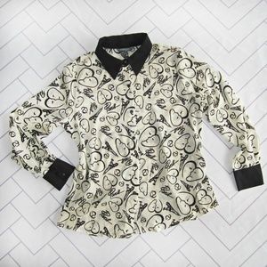 Catherine Malandrino Paris Graphic Blouse Sz Lg